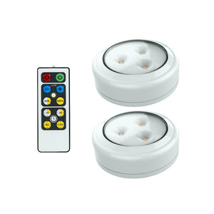 LED PUCK LIGHT 2 PACK WITH REMOTE
