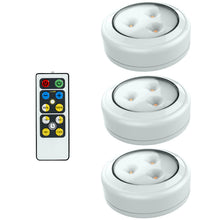 Load image into Gallery viewer, LED PUCK LIGHT 3 PACK WITH REMOTE
