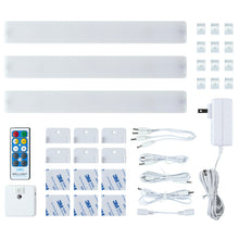 Load image into Gallery viewer, Wired 12 Inch LED Under Cabinet Light Kit With 3 Bars And Remote Control
