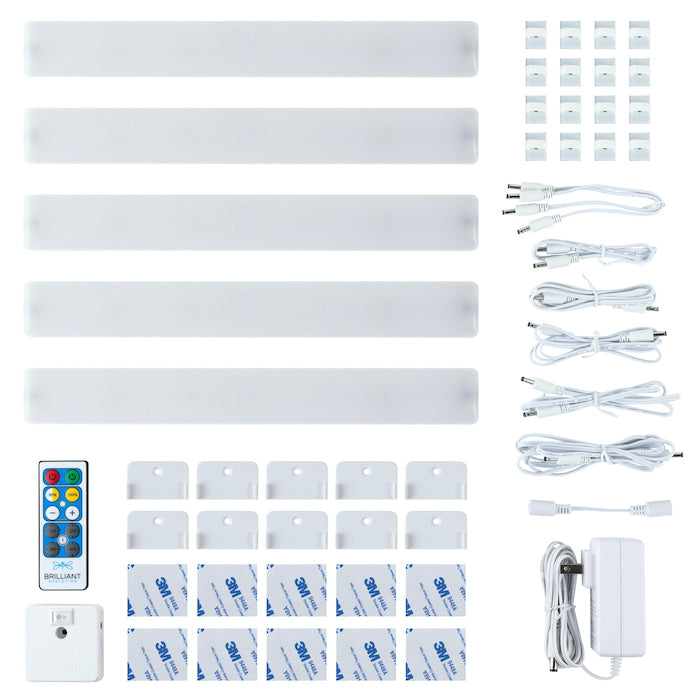 Wired 12 Inch LED Under Cabinet Light Kit With 5 Bars And Remote Control