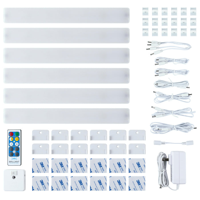Wired 12 Inch LED Under Cabinet Light Kit With 6 Bars And Remote Control